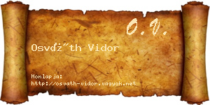 Osváth Vidor névjegykártya